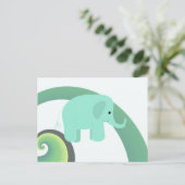Karteelefant mit Regenbogen Postkarte (Stehend Vorderseite)
