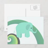 Karteelefant mit Regenbogen Postkarte (Vorne/Hinten)