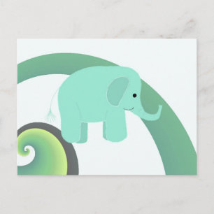 Karteelefant mit Regenbogen Postkarte