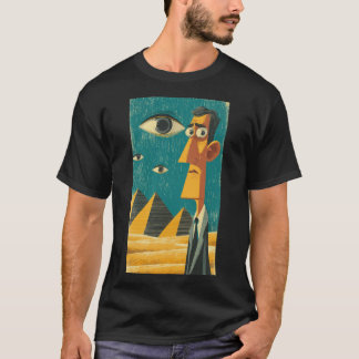 Karteikarikaturmann an den Pyramiden T-Shirt