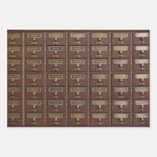 Karteikarte für Vintage Bibliothekskarten Geschenkpapier Set (Vorderseite)