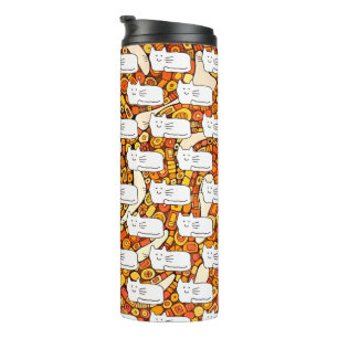 Karteikarten Katzen Doodle-Linienzeichnung Thermosbecher