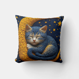 Kartekatze auf dem Mond Kissen