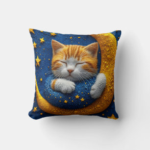 Kartekatze auf dem Mond Kissen