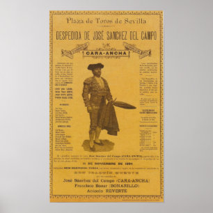 Kartelle für die Despedida del torero Bull Fighter Poster