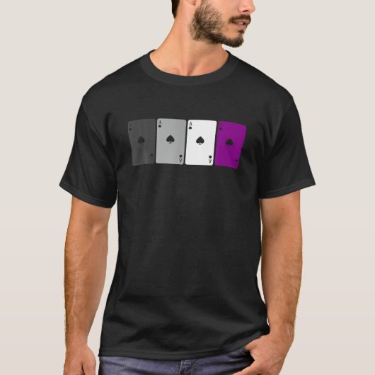 Karten Ace Funny Asexuality Pride Flag LGBT spiele T-Shirt (Vorderseite)