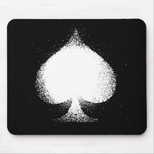 Karten-Anzug Spaten weißer Grunge Mousepad