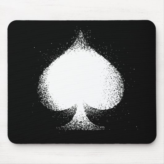 Karten-Anzug Spaten weißer Grunge Mousepad (Vorne)