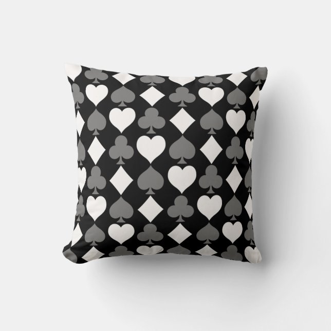 Karten-Anzüge einfarbig Kissen (Vorderseite)