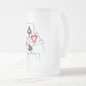 Karten-Anzüge Mattglas Bierglas (VorderseiteRechts)