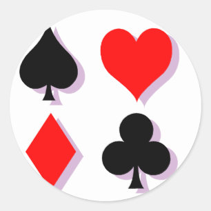 Karten-Anzüge Runder Aufkleber