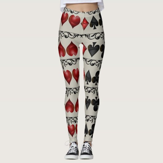 Karten-Anzugs-Druck-Leggings Leggings (Vorderseite)