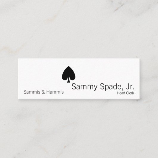 Karten-Anzugs-Spaten Mini Visitenkarte (Vorderseite)