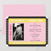 Karten-Art-Einladung mit Foto - gelbes Rosa Einladung (Vorne/Hinten)