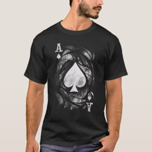 Karten Ass Pik Würfelspiele Deck Grunge-Effekt Pok T-Shirt