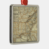 Karten-Atlantik-Küsten-Linie Ornament Aus Metall (Rechts)