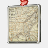 Karten-Atlantik-Küsten-Linie Ornament Aus Metall (Links)