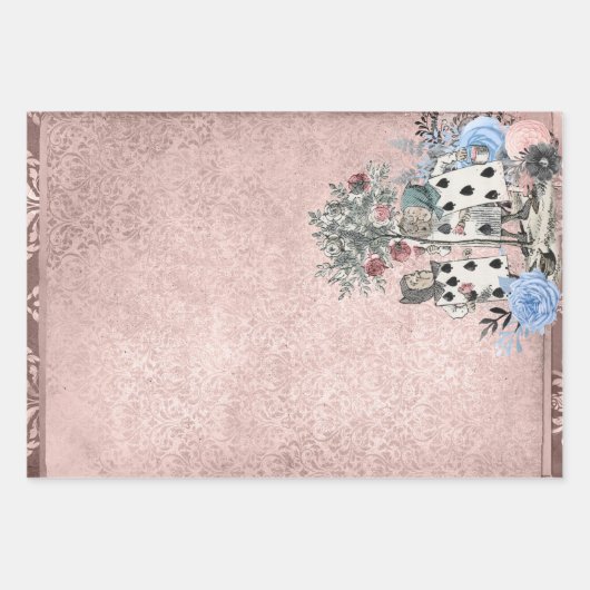 Karten aus der Alice im Wunderland Rosa Handwerk s Geschenkpapier Set (Vorderseite 3)