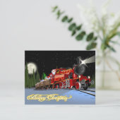 Karten Cartoon Snta Express Postkarte (Stehend Vorderseite)