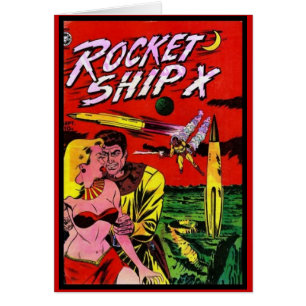 Karten Comic Buchcover Vintag