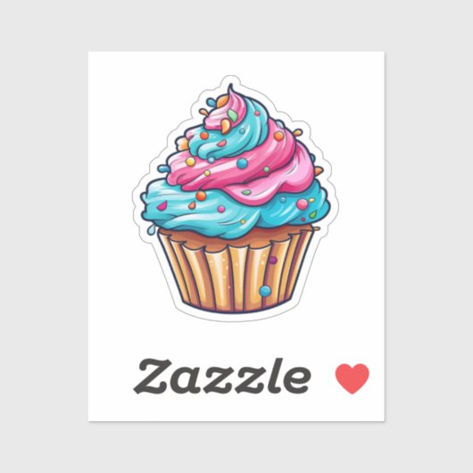 Karten-Cupcake Aufkleber (Blatt)