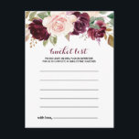 Karten der grünen Blush-Burgund-Bläschen-Liste<br><div class="desc">Diese Blumenkarten sind die perfekte Wahl für einen rustikalen Hochzeitsempfang oder ein Brautparty. Das Design ist elegant grün,  rot,  lila,  rot und bordeauxrot,  handgezeichnet Blume Bouquets,  inspirierend natürliche Schönheit. Das Schild der Schaufelliste wird separat verkauft.</div>