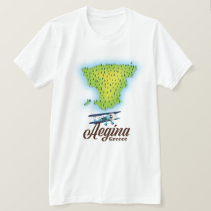 Karten der Insel Ägina Griechenland T-Shirt