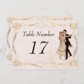 Karten der Vintagen Tischnummer der 1920er Jahre (Vorne/Hinten)