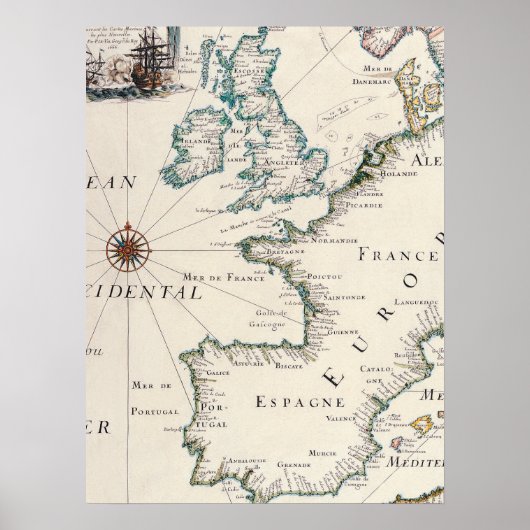 Karten der WeltKarte von EuropaMatthaus 11 Poster (Vorne)