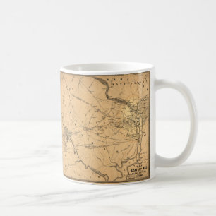 Karten des ersten Gefechts am Bull Run im Sezessio Kaffeetasse