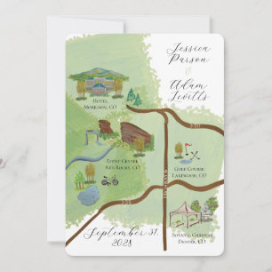 Karten-Details für Colorado-Hochzeitswochenende Save The Date