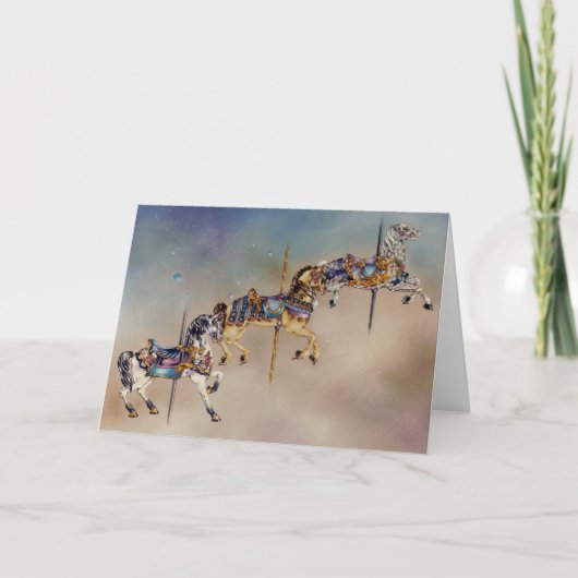 Karten - Drei Karussellpferde (Vorderseite)
