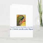 Karten-Einladung: Blauer Pfau Einladung (Rückseite)