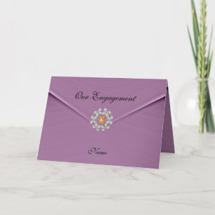 Karten-Engagement Pink Mauve Diamant Schmuck Einladung