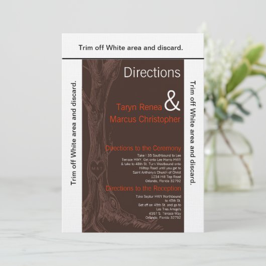 Karten-Fall-Baum-Initiale der Richtungs-3.5x6 Einladung (Stehend Vorderseite)