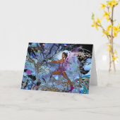 Karten Fantasy Art Lila Fee (Gelbe Blume)