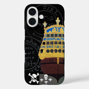 KARTEN FÜR ANTIQUE GALLEON UND PIRATE iPhone 16 HÜLLE