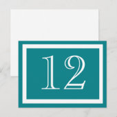 Karten für aquamarine Tischnummer (Vorne/Hinten)