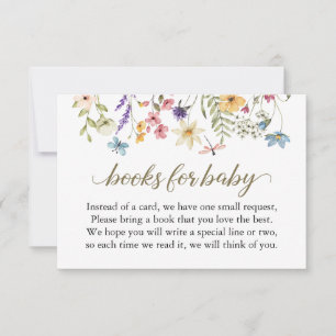Karten für Baby Shower Buchwunsch Wildblumen