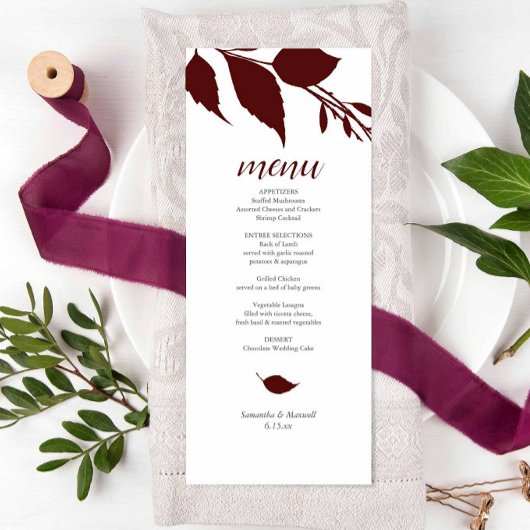 Karten für Burgundy Wedding Theme