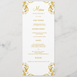 Karten für das Hochzeitessen | Gold Damask Style