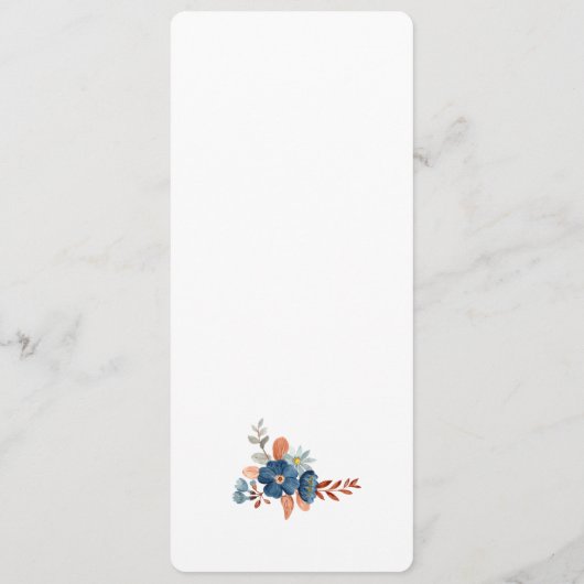 Karten für das Hochzeitmenü (Rückseite)