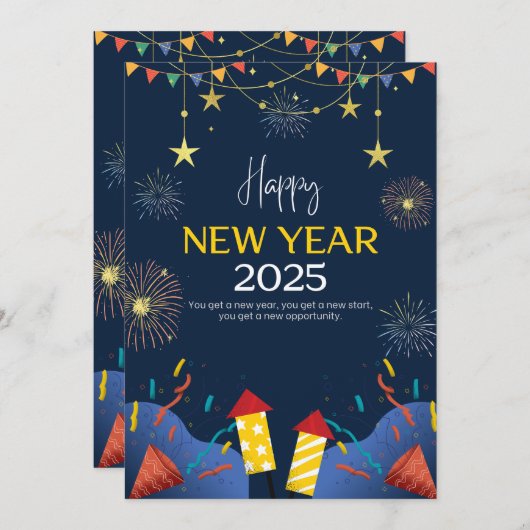 Karten für das neue Jahr (Vorne/Hinten)