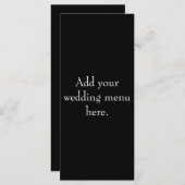 Karten für das Schwarz-Weiß-Hochzeitmenü (Vorne/Hinten)