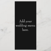 Karten für das Schwarz-Weiß-Hochzeitmenü (Vorderseite)