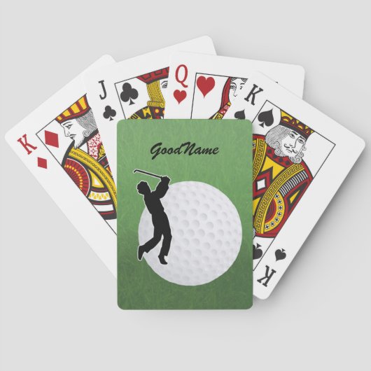 Karten für den Golfer, personalisieren mit Namen Spielkarten (Rückseite)