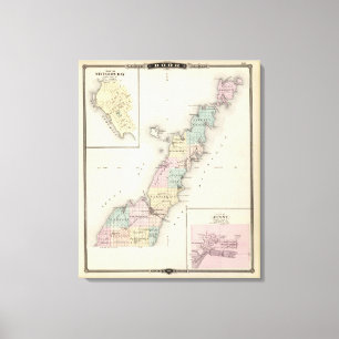Karten für den Landkreis, Sturgeon Bay und Jenny Leinwanddruck