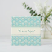 Karten für die Ankündigung von Aqua- und Cremerück (Stehend Vorderseite)