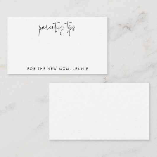 Karten für die Elternschaft, Schwarz-Weiß-Karten (Vorne/Hinten)