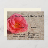 Karten für die Hochzeit am Strand - Rose auf Sand (Vorne/Hinten)